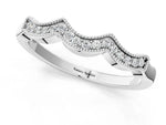 Platinum Milgrain Pavé Round Diamond Curved Band_13