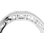 Platinum Milgrain Round Diamond Pavé Chevron Band_16