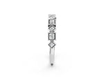 Platinum Milgrain Square Diamond Eternity Band with Bezel Setting_14