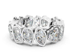 Platinum Mixed Shape Diamond Bezel Set Eternity Wedding Band_12