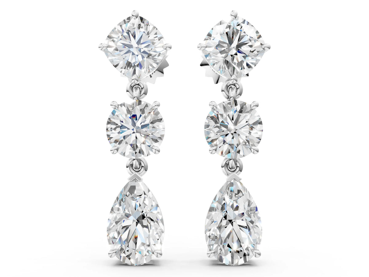 Platinum Multi-Shape Diamond Drop Earring_2