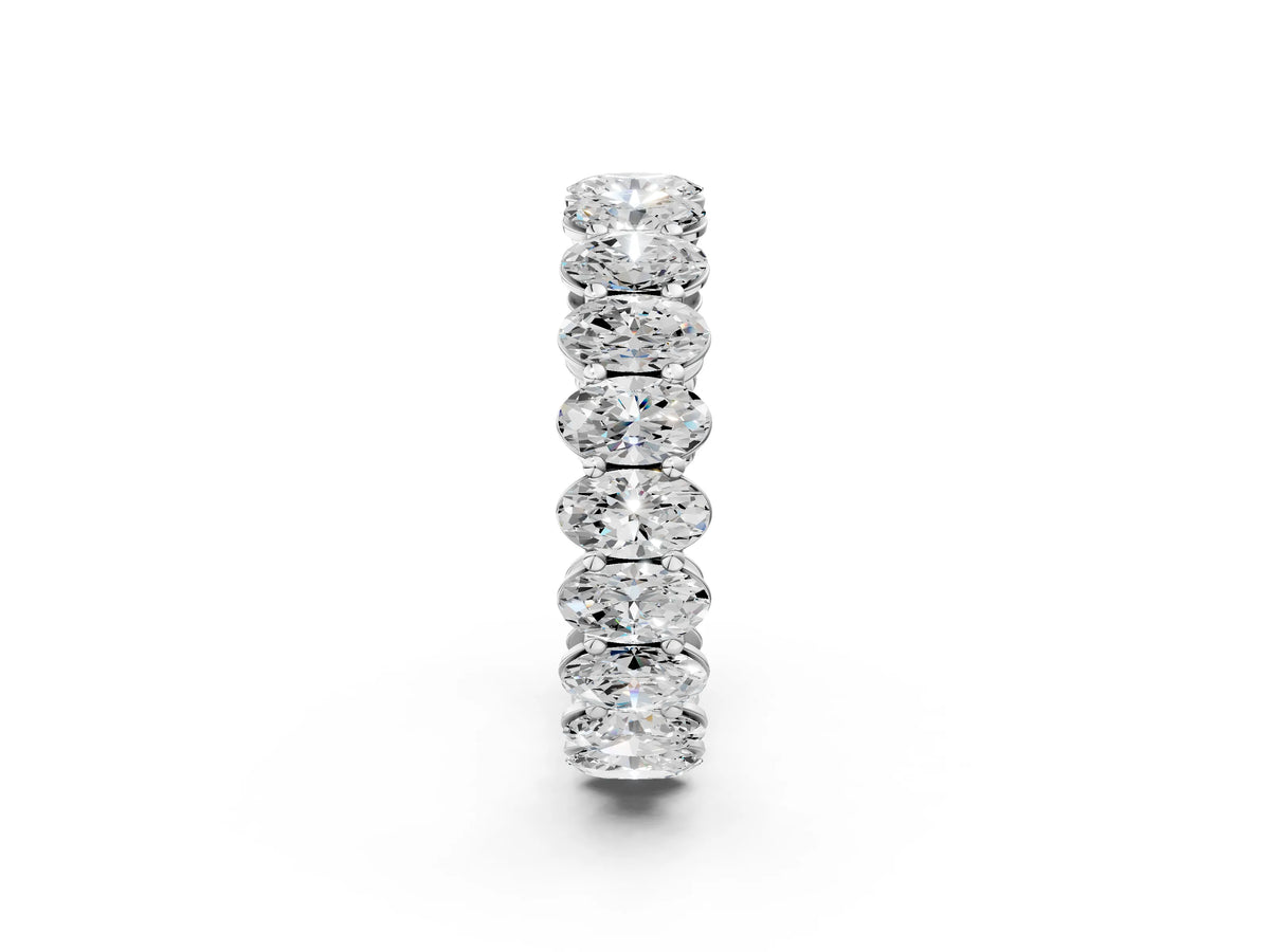 Platinum Oval Cut Diamond Eternity Band with Shared Prong Setting_14