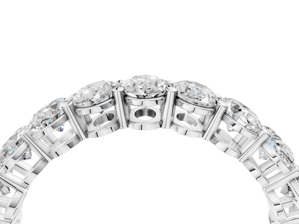 Platinum Oval Cut Diamond Eternity Band with Shared Prong Setting_16