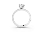 Platinum Oval Cut Diamond Milgrain Pavé Engagement Ring with Four-Prong Setting_9