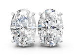 Platinum Oval Cut Diamond Stud Earrings_3