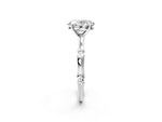 Platinum Oval Cut Solitaire Diamond Ring with Bamboo Band and Four-Prong Setting_14