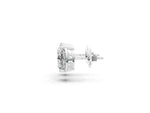 Platinum Oval Diamond Half Halo Stud Earrings_5