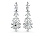 Platinum Oval, Pear, Marquise and Round Diamond Floral Cascade Drop Earrings_4