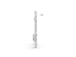 Platinum Oval, Pear, Marquise and Round Diamond Floral Cascade Drop Earrings_5