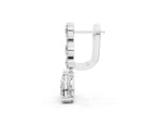 Platinum Oval, Pear and Round Diamond Huggie Drop Earrings_3
