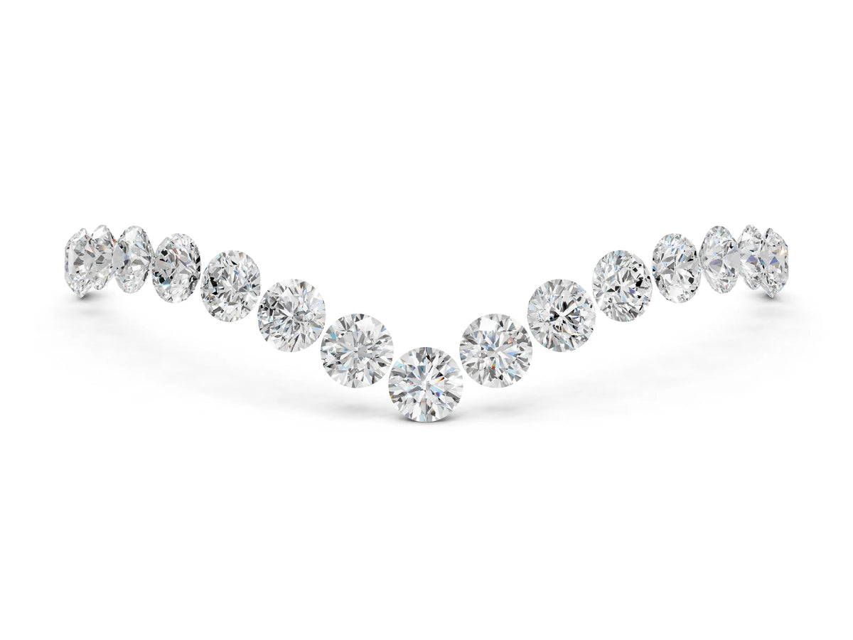 Platinum Pavé Round Diamond Chevron Band with Shared Prong Setting_6