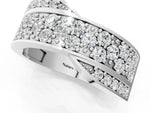 Platinum Pavé Round Diamond Crossover Band with Bead Prong Setting_13