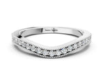Platinum Pavé Round Diamond Curved Band with Milgrain Edge_12
