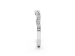Platinum Pavé Round Diamond Curved Milgrain Band_14