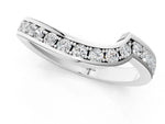 Platinum Pavé Round Diamond Curved Wedding Band with Channel Setting_13
