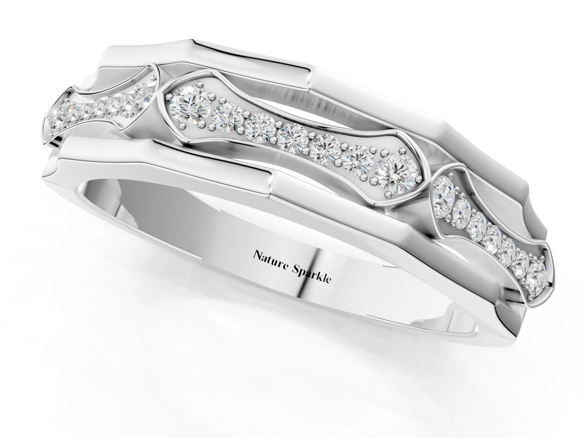Platinum Pavé Round Diamond Eternity Band with Bar Prong Setting_13