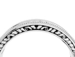 Platinum Pavé Round Diamond Eternity Band with Milgrain Edge_16