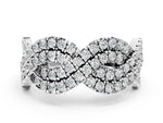 Platinum Pavé Round Diamond Infinity Twist Band with Shared Prong Setting_12