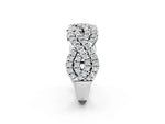 Platinum Pavé Round Diamond Infinity Twist Band with Shared Prong Setting_14