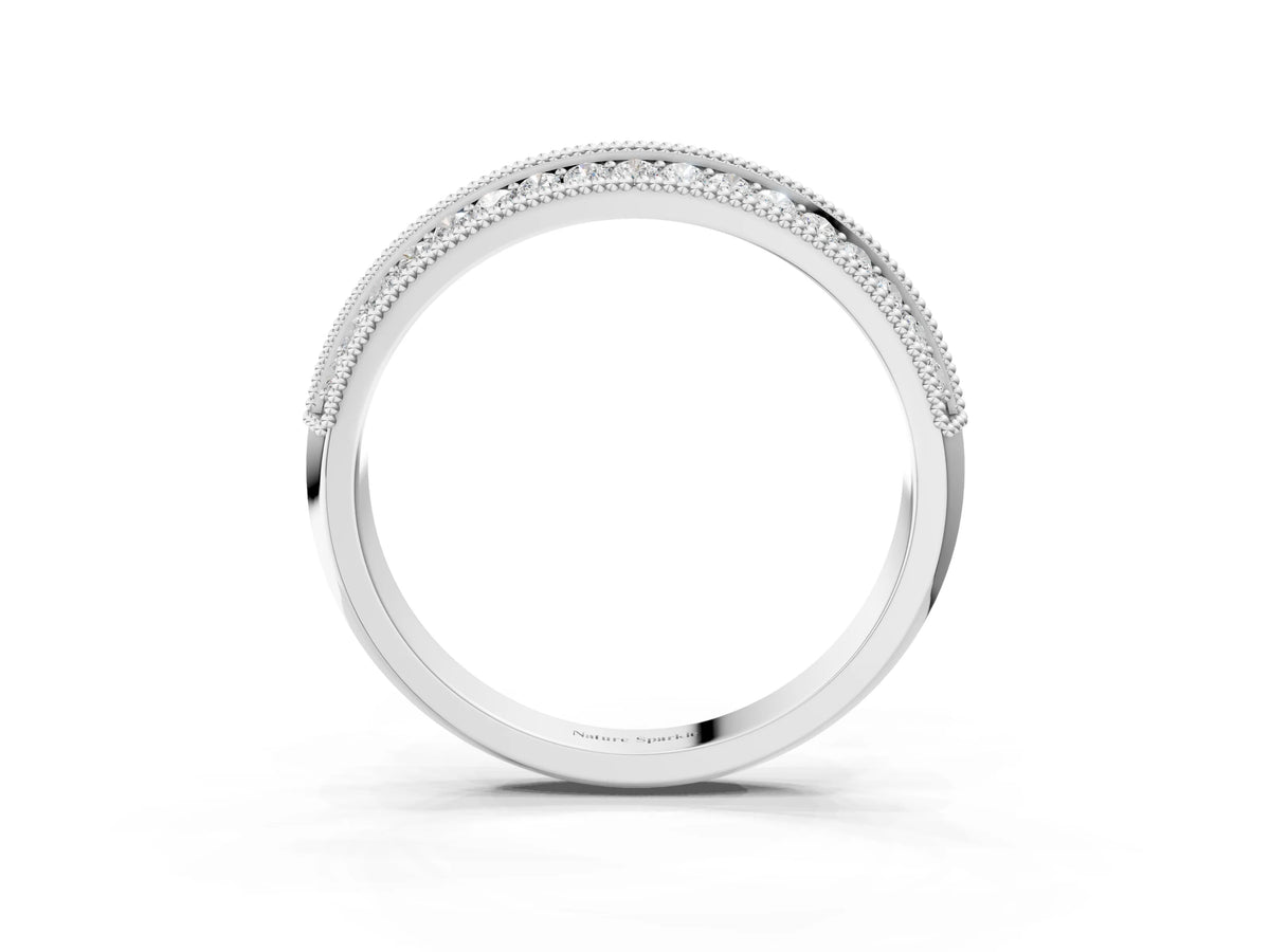 Platinum Pavé Round Diamond Milgrain Eternity Band_15