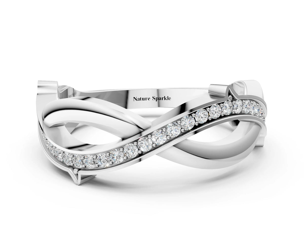 Platinum Pavé Round Diamond Twist Band with Channel Setting_12