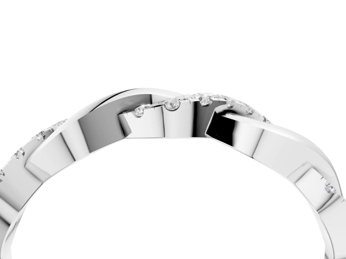 Platinum Pavé Round Diamond Twist Eternity Band with Shared Prong Setting_10