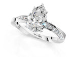 Platinum Pear Cut Diamond Engagement Ring with Side Stone Accents and Four-Prong Setting_7