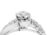 Platinum Pear Cut Diamond Halo Ring with Marquise and Pavé Band in Prong Setting_10