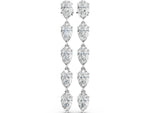 Platinum Pear Diamond Dangle Earrings with Pear Diamond Accents_2