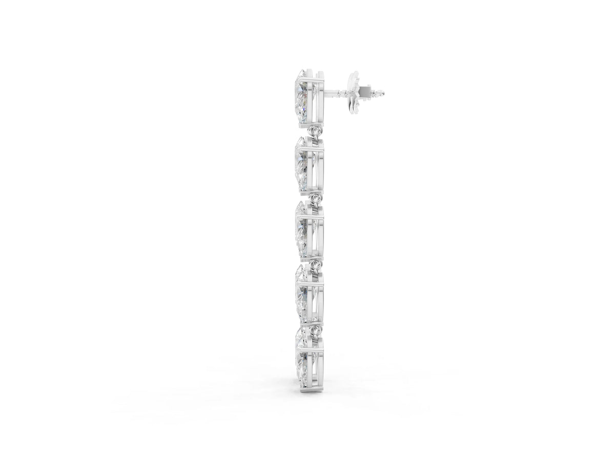 Platinum Pear Diamond Dangle Earrings with Pear Diamond Accents_3