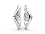 Platinum Pear Diamond Silhouette Hoop Earrings_2