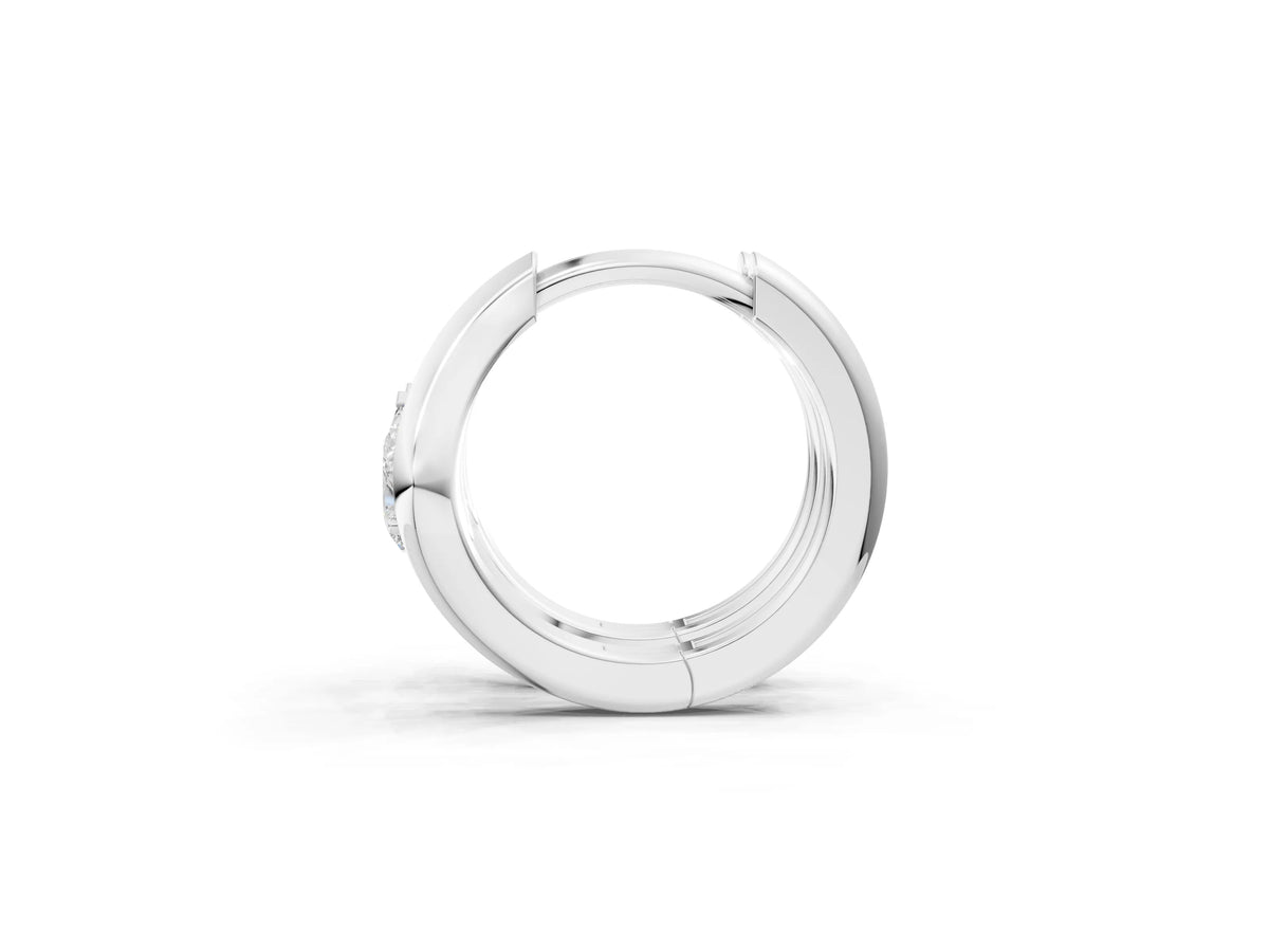 Platinum Pear Diamond Silhouette Hoop Earrings_3