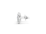 Platinum Pear and Marquise Diamond Floral Cluster Stud Earrings_5