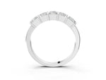 Platinum Princess Cut Channel Set Diamond Band with Bar Prong Setting_3