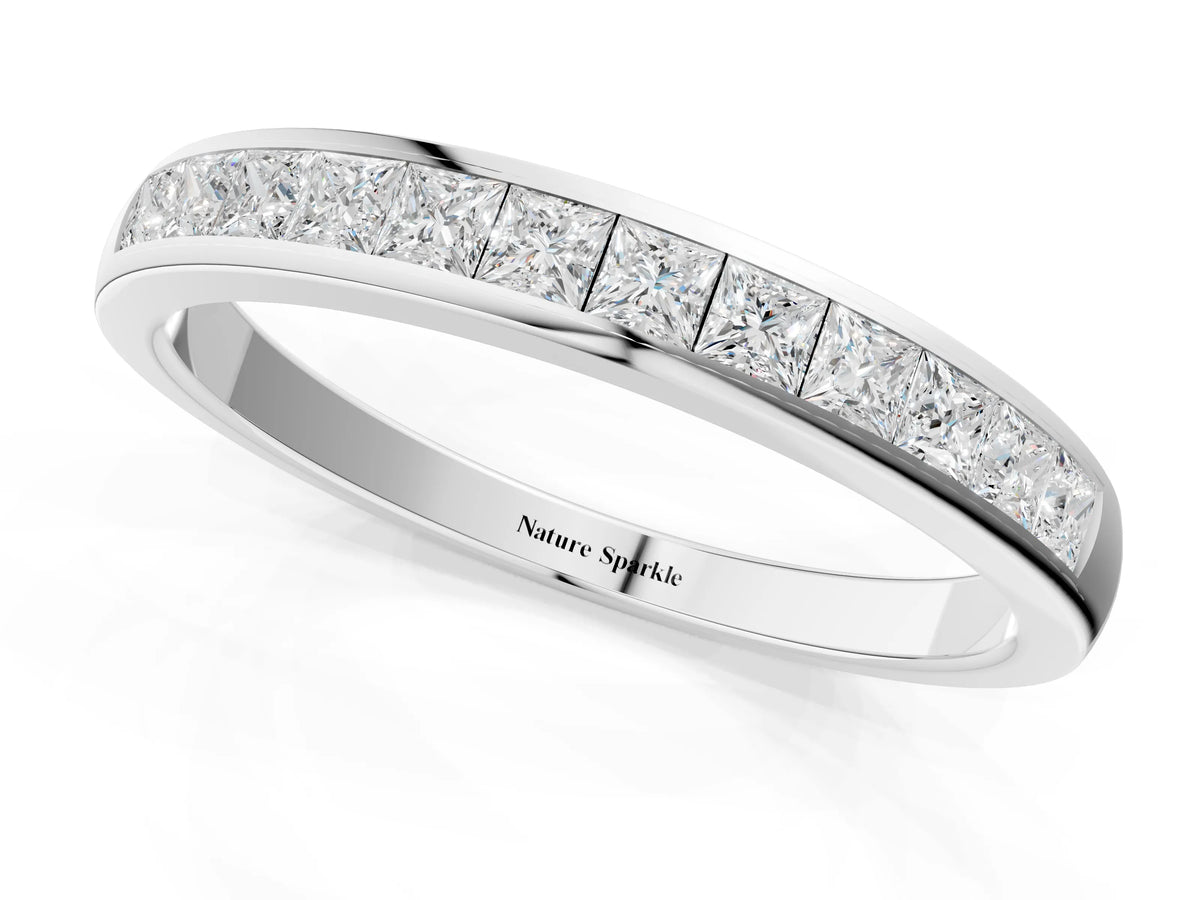 Platinum Princess Cut Channel Set Diamond Eternity Band_13