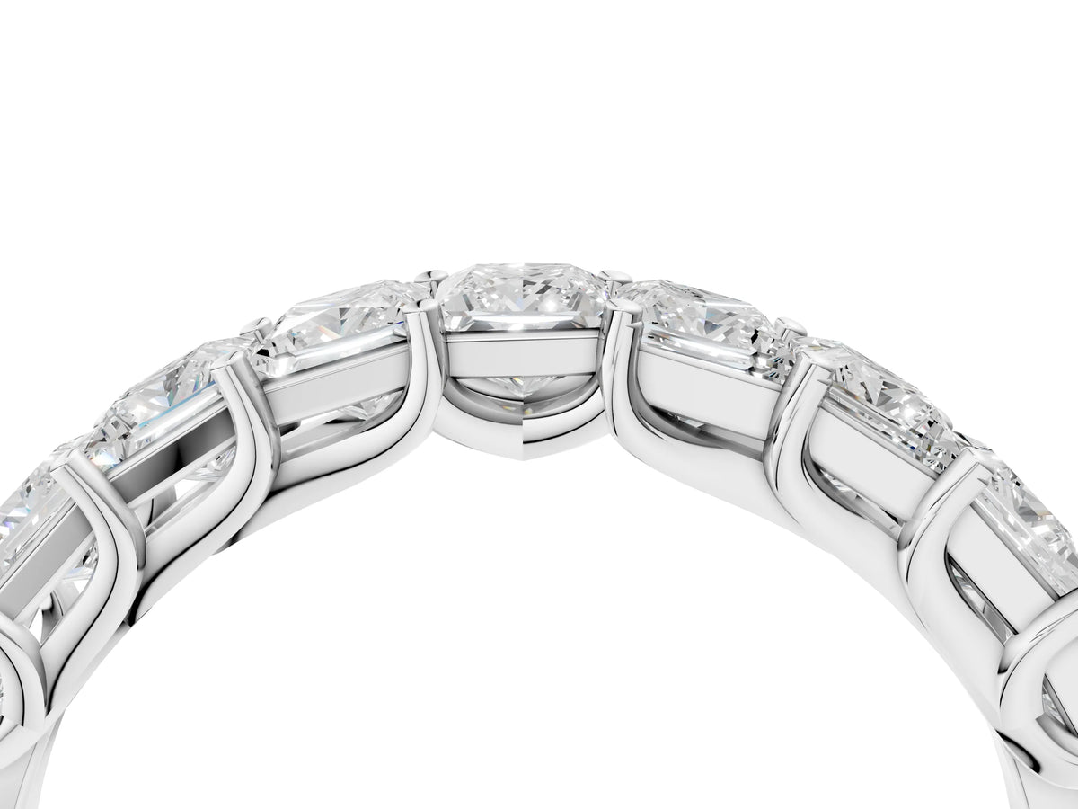 Platinum Princess Cut Diamond Channel-Set Eternity Band with Prong Setting_16