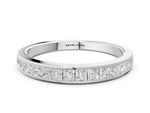 Platinum Princess Cut Diamond Channel Set Eternity Band_12