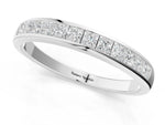 Platinum Princess Cut Diamond Channel Set Eternity Band_13