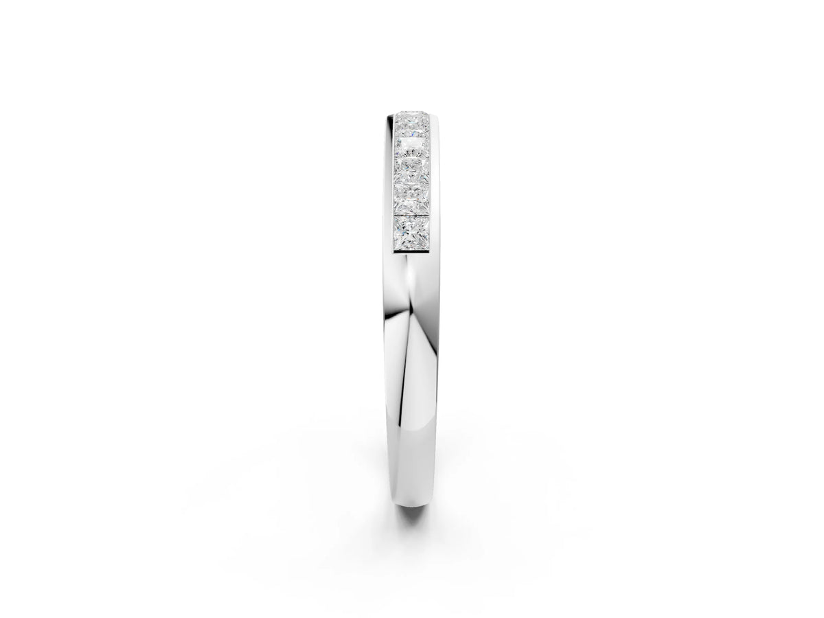 Platinum Princess Cut Diamond Channel Set Eternity Band_14