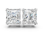 Platinum Princess Cut Diamond Stud Earrings_6