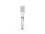 Platinum Princess Cut Five-Stone Diamond Band with Prong Setting_14