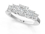 Platinum Princess Cut Five-Stone Diamond Ring with Classic Prong Setting_13
