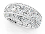 Platinum Princess Diamond Pavé Mens Wedding Band with Round Diamond Accents_13