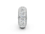 Platinum Princess Diamond Pavé Mens Wedding Band with Round Diamond Accents_14