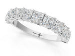 Platinum Princess cut diamond Half Eternity Band with Shared Prong Setting_13