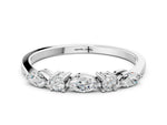 Platinum Prong Set Round Diamond Half-Eternity Band_12