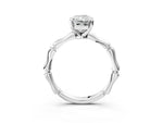Platinum Radiant Cut Solitaire Diamond Ring with Bamboo Band and Four-Prong Setting_15