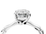 Platinum Radiant Cut Solitaire Diamond Ring with Bamboo Band and Four-Prong Setting_16
