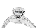 Platinum Radiant Cut Solitaire with Pavé Twist Band and Four-Prong Setting_10