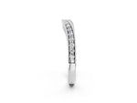 Platinum Round Brilliant Milgrain Bezel Set Diamond Wave Band_14